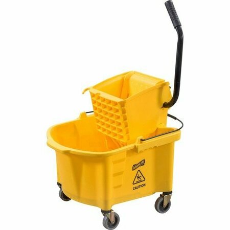 BSC PREFERRED Genuine Joe Mop Bucket Wringer Combo, 3in Casters, 26 qt., Yellow GJO60466